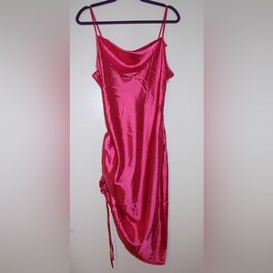 Glossy pink slip dress NWOT